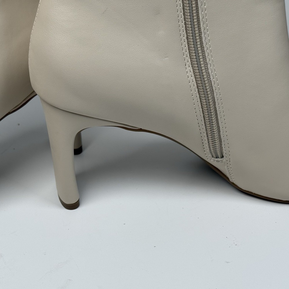 Alfani 11M Cream Ivory Terrie Square Toe Heel Zipper Ankle Boots Shoes Women - Picture 5 of 9